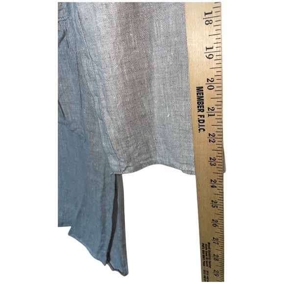 Lenta 100% Flax Linen Jacket Sz 6 Small Tan Minimalist Boho Shacket Long Duster - Picture 8 of 11